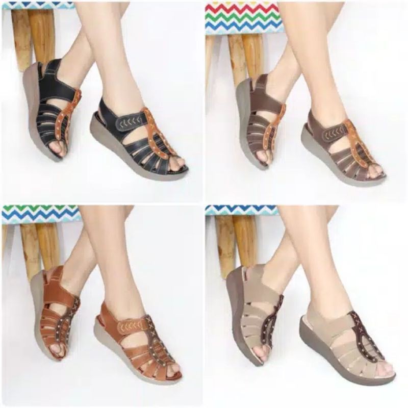 Sandal Wedges Mulan 1200 | Wedges Wanita Original Mulan 1200