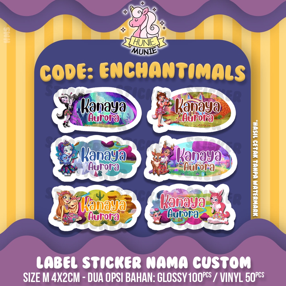 

Sticker Label Nama Custom - Enchantimals (100pcs) Stiker