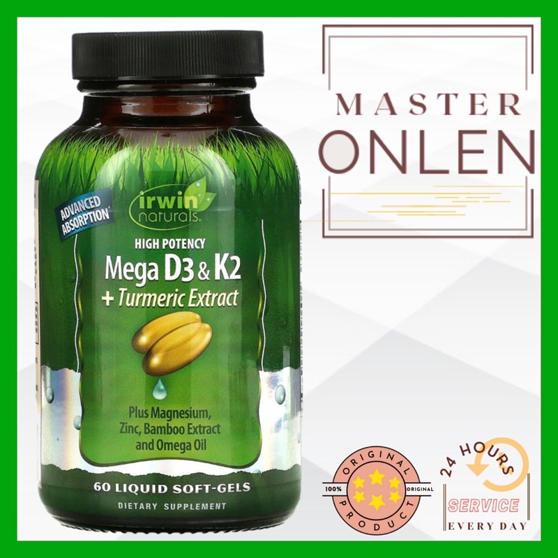 Irwin Naturals Vitamin D3+K2 Complex 60 MK7 Softgels Usa Sports