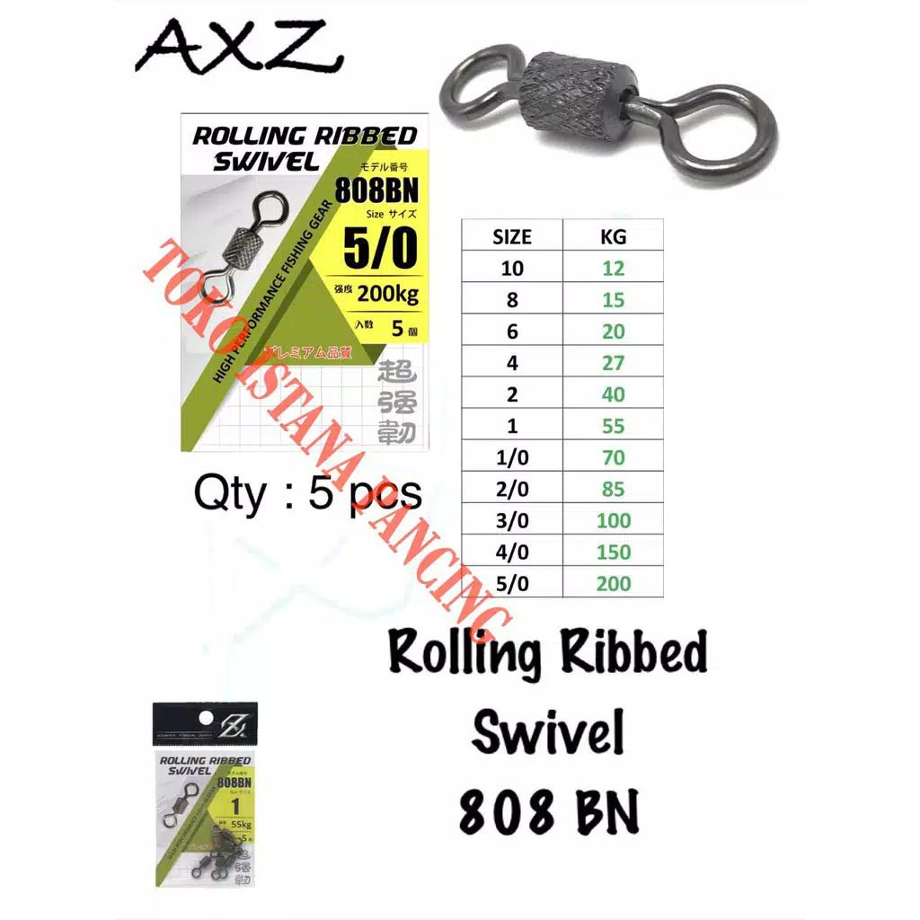 ROLLING RIBBED SWIVEL 808 BN AXZ KILI KILI PANCING AKSESORIS PANCING MANCING ISTANAPANCINGTTE
