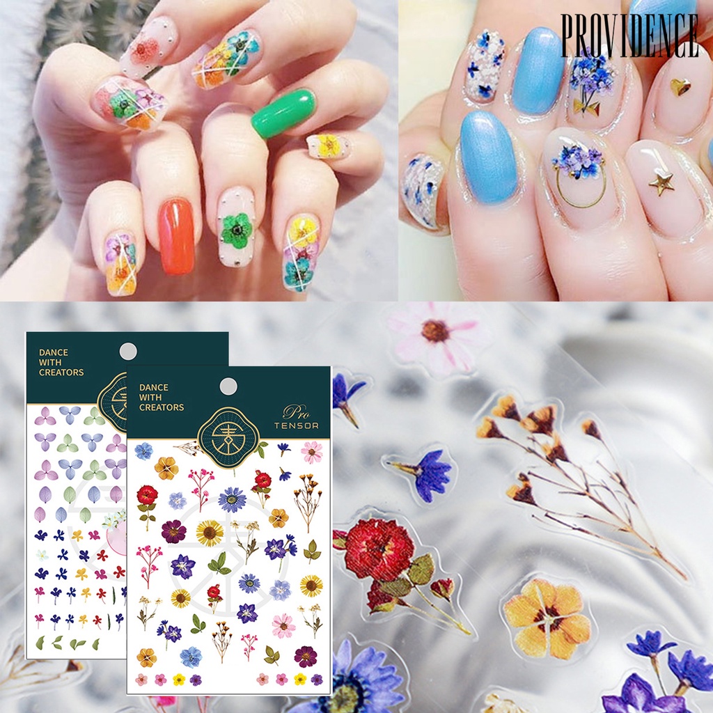 Providence Nail Sticker Flower Patterns DIY Colorful Craft Ultra Thin 3D Adhesive Nail Stickers for Manicure