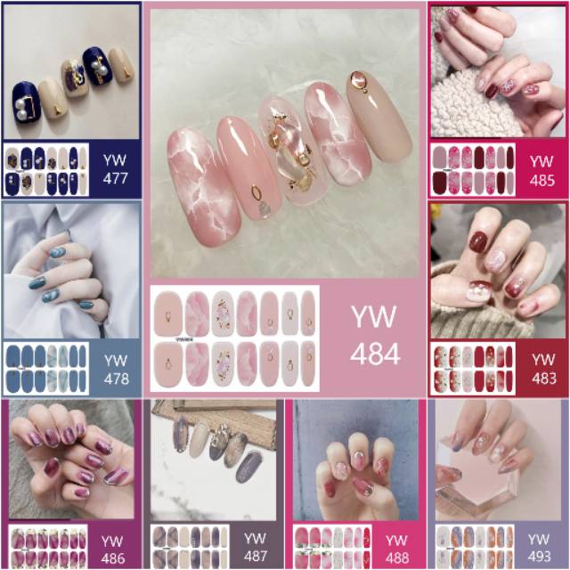 Stiker kuku nail sticker kuku isi 14pcs (460-479)