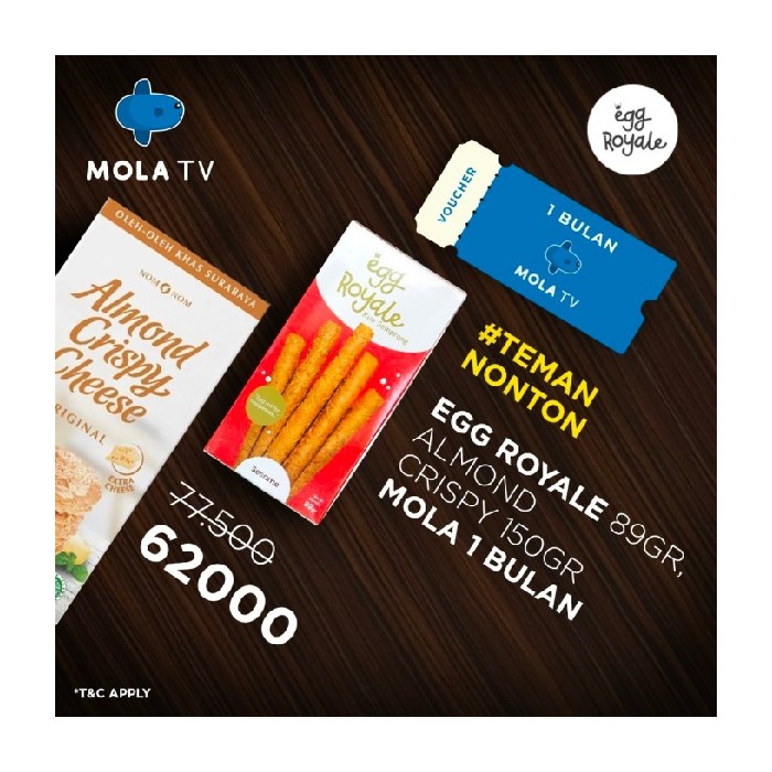 

150Gr 89Gr TV 1 Royale Almond Egg Mola 1 1 Paket Bulan FREE Dijual Diskon Crispy