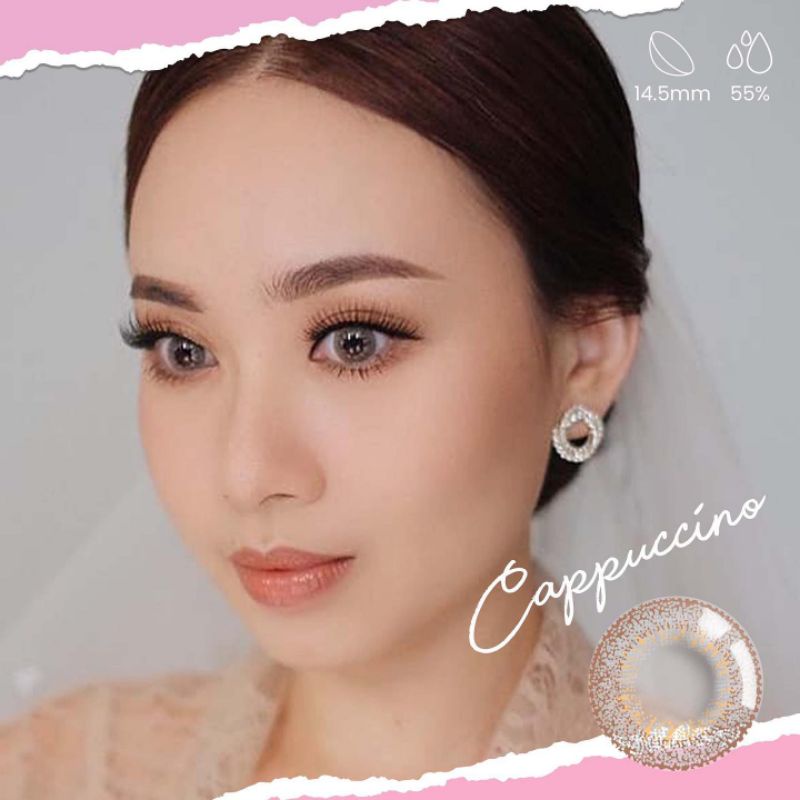 Softlens minus cokelat brown water 55% X2 sanso Cappucino