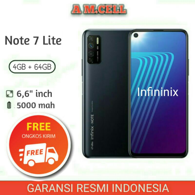 Infinix Note 7 lite (4/64GB) 4 Quad Camera  5000 mah Batery ~ Garansi Resmi Infinix