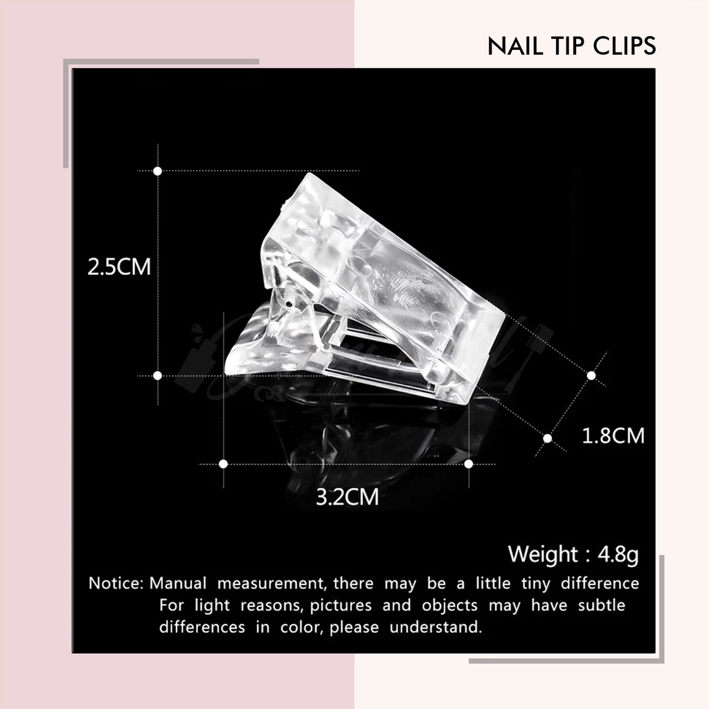 Nail tips clip penjepit kuku polygel extension nail clips