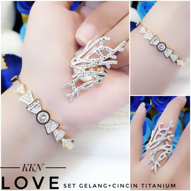 Titanium gelang dan cincin 1302h