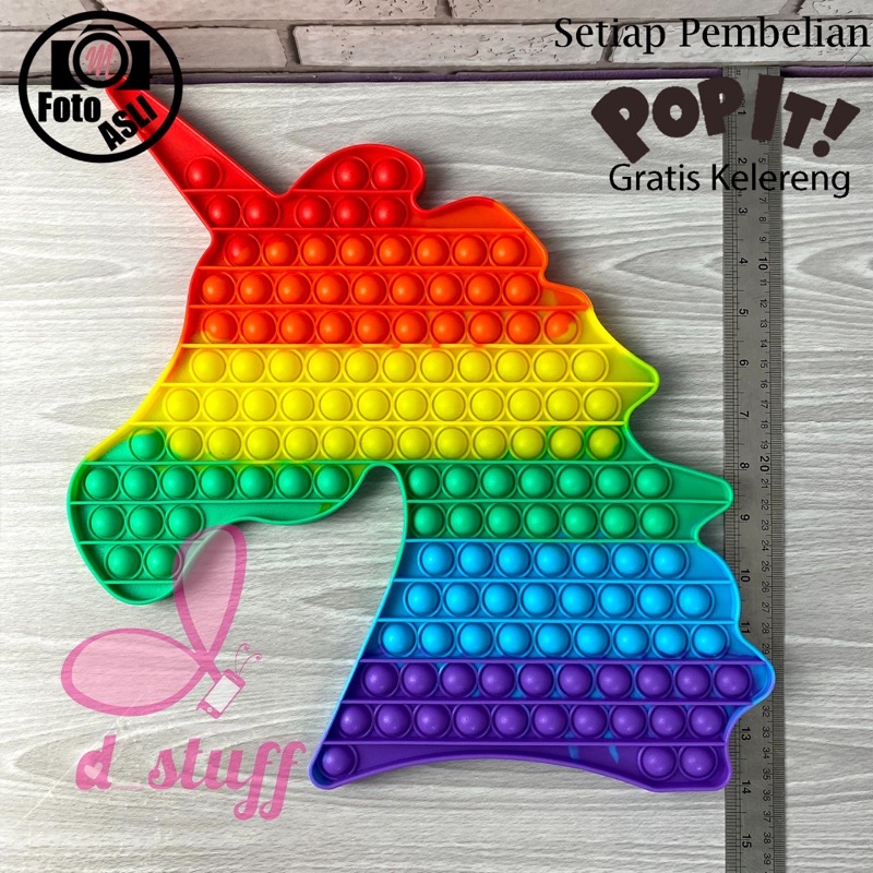 POP IT mainan Fidget Rainbow POPIT jumbo / XXL size-Unicorn super rainbo