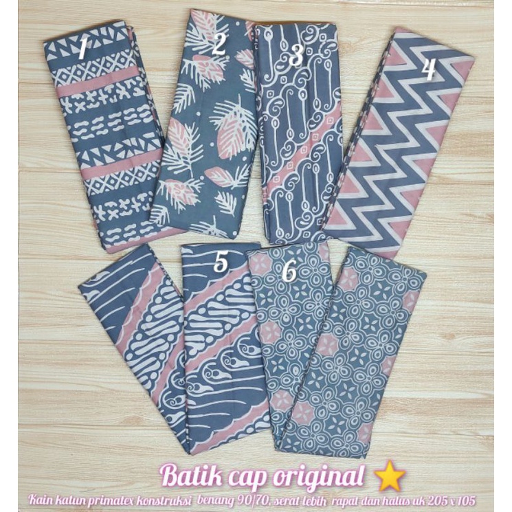 Kain Batik Cap Katun Halus Pink Abu Kain Batik Abu Pink Bahan Batik Pink Abu Kain Batik Cap Garutan 