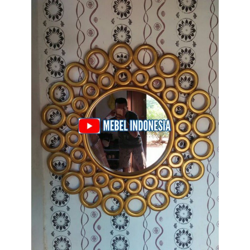 Cermin figura kayu jati
