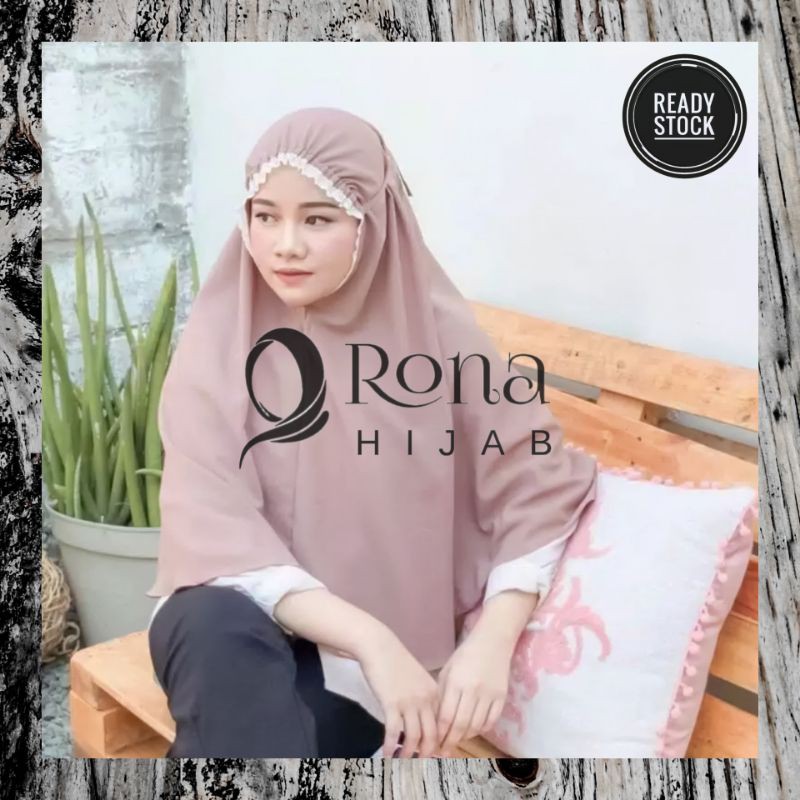 Hijab Instan Renda Kerut / Bergo Renda Kerut Matt Diamond Italiano