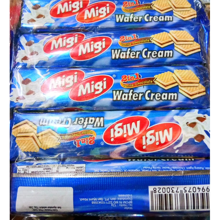 

MIGI MIGI Wafer dengan Krim rasa Stroberi dan Vanila 10pcs x 11g MURAH 1 Pack