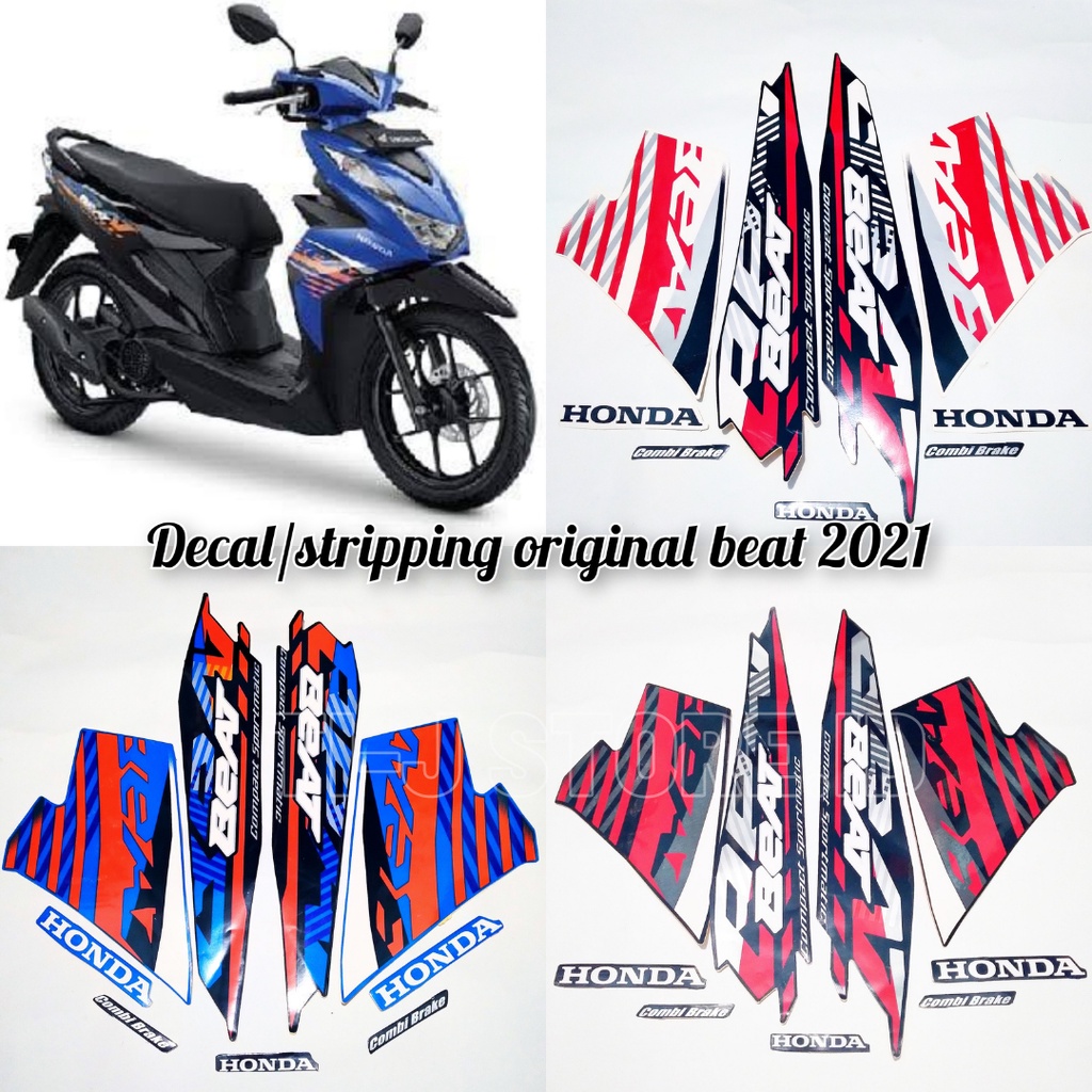 DECAL STIKER STRIPING BODY MOTOR ORIGINAL HONDA BEAT CBS 2021