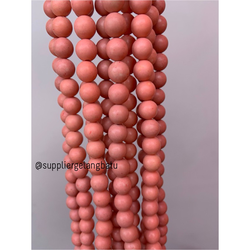 batu bahan soft pink pirus 10mm natural phyrus aksesoris gelang kalung
