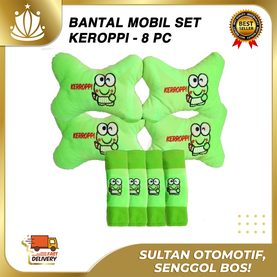 Bantal Jok Mobil KEROPI kodok Set 8 PC / Bantal Leher Mobil KEROPI kodok 8 PC PROMO MURAH