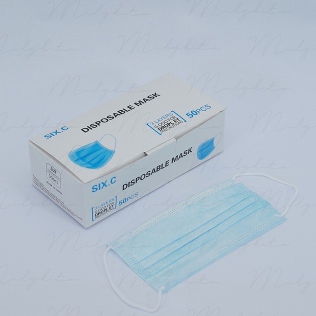 MASKER EARLOOP BIRU 3 PLY