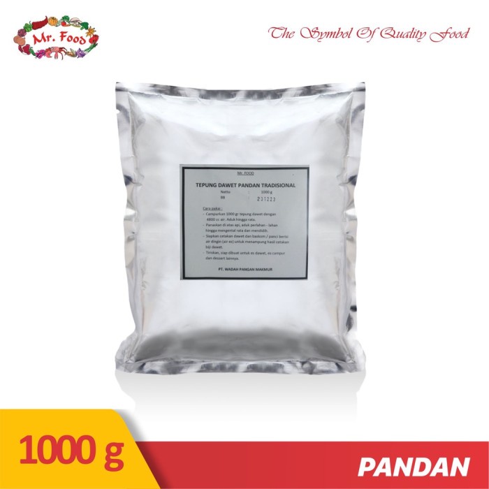 

BISA COD Tepung Dawet Cendol Mr. Food Sruut Pandan Hijau 1000gr 1kg - Pandan Tradisio