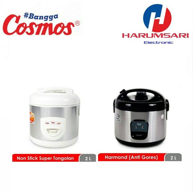 COSMOS Rice Cooker/Magic Com/Magiccom/Penanak Nasi CRJ-8229 WSS/8229 BSS Kapasitas 2 Liter/2L