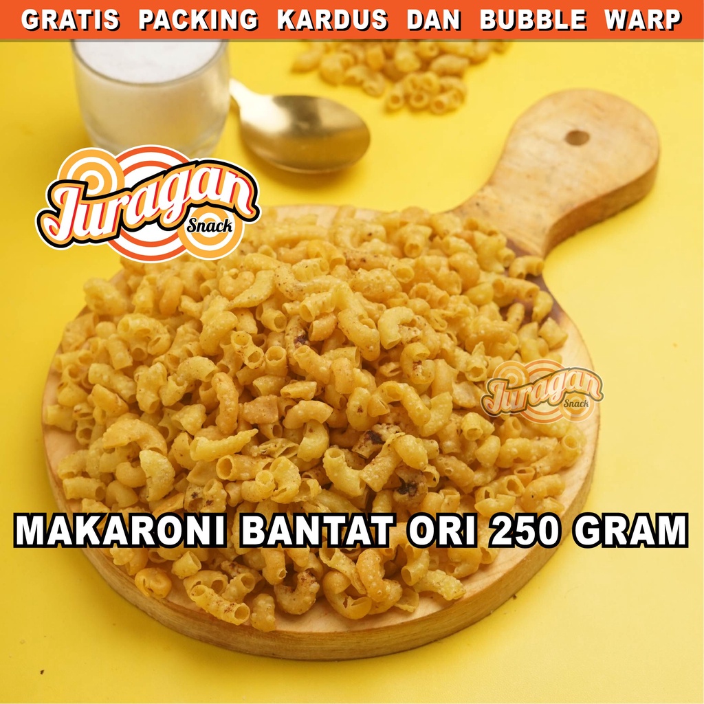 MAKARONI BANTAT ASIN 250 gram snack kiloan makanan ringan jajanan cemilan camilan asin gurih murah