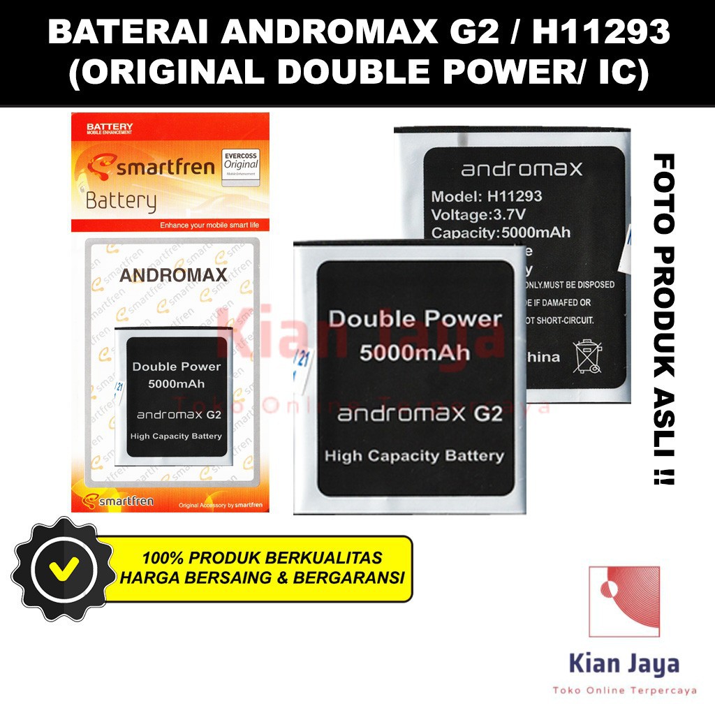 Baterai Hp Smartfren Andromax G2 / H11293 Original Batre Batrai Battery Double Power