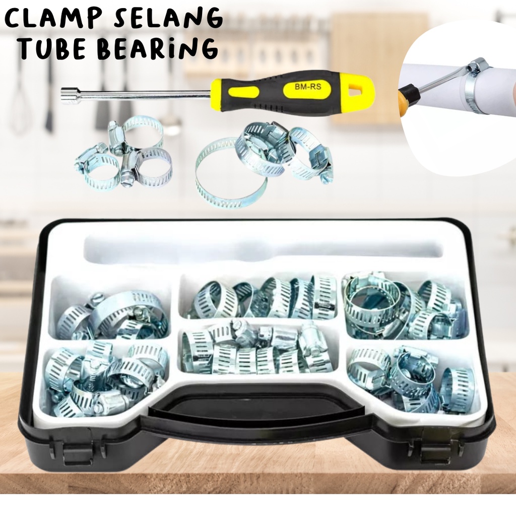 klem selang Stainless set 40 pcs + box