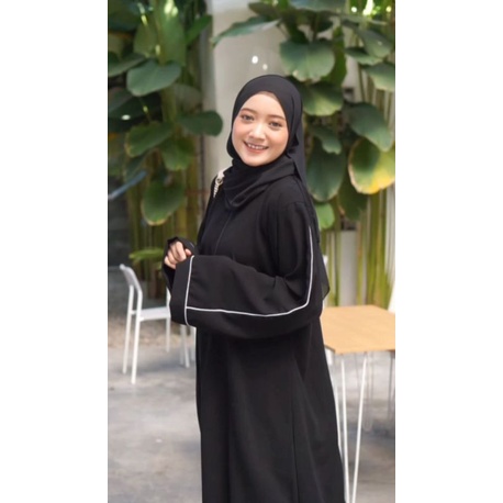 Baju Muslim Wanita Cantik Gamis Remaja Dewasa Hitam Abaya Arab Overline JetBlack Premium Busui Friendly Syar'i Stylish Abaya Basic Casual Turkey Melayu Malaysia