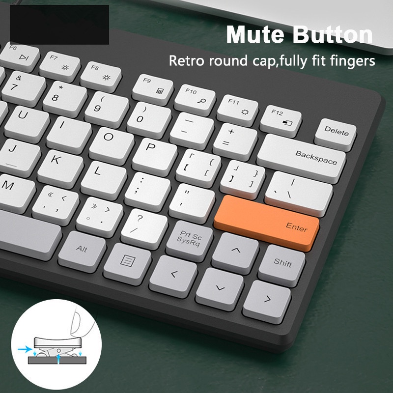 79kunci Keyboard Kabel Keyboard Slim Keyboard Mini Desain Ergonomis USB Wired Silent Keyboard Gaming Kantor