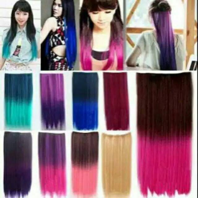 HAIR CLIP LURUS OMBRE WARNA