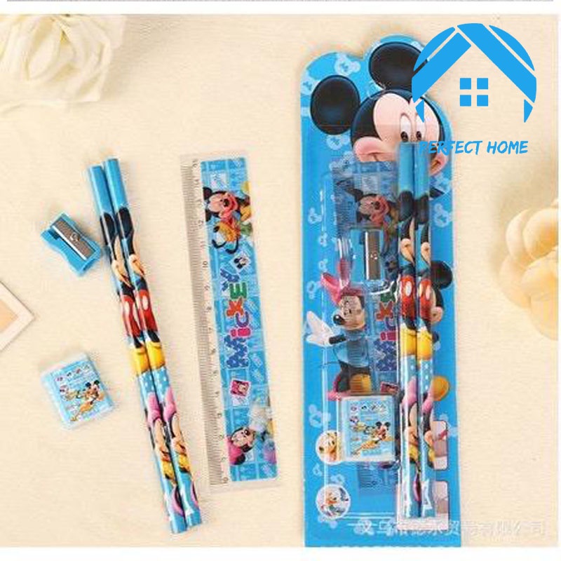 1 Set Alat Tulis Sekolah 1 Set Stationery Karakter Kartun Paket Lengkap