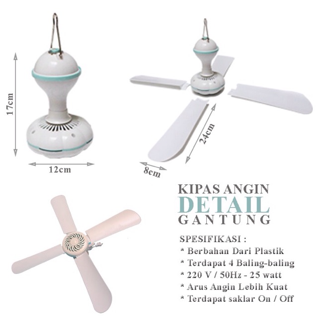 Kipas angin gantung mini fan Superfan 25 watt