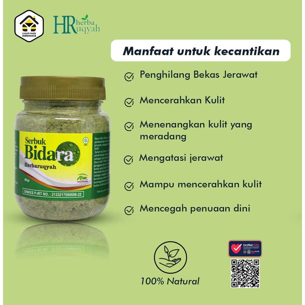 Serbuk Daun Bidara Arab Murni 500 Gram Original Premium