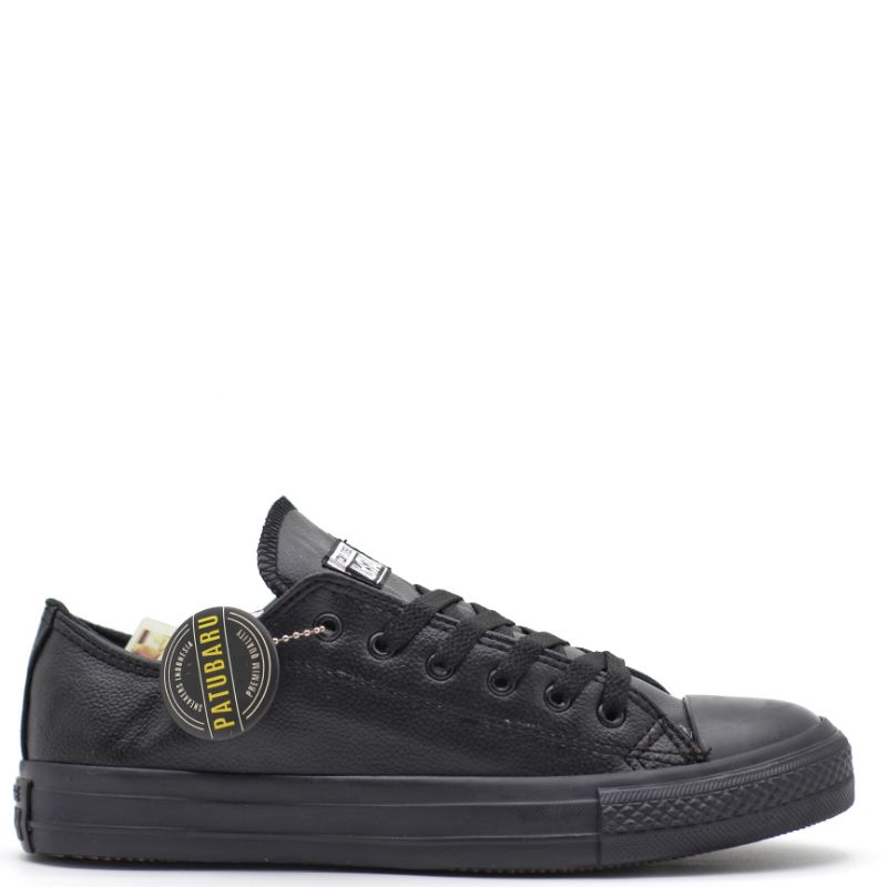 CONVERSE ALL STAR LOW FULL BLACK PREMIUM KULIT SEPATU PRIA-WANITA IMPORT VIETNAM GRADE ORIGINAL COD