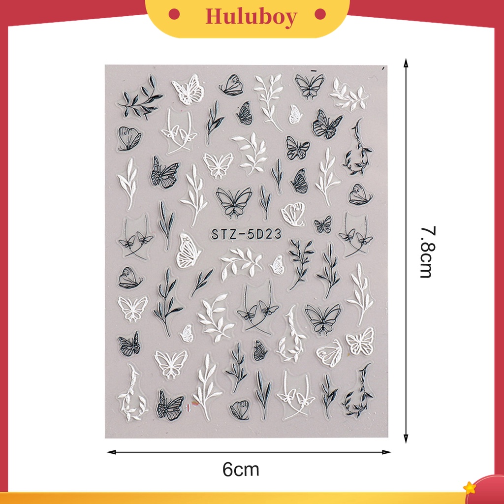 Huluboy Huluboy♡ Stiker Kuku Motif Bunga Kamelia Gaya Klasik Untuk Wanita