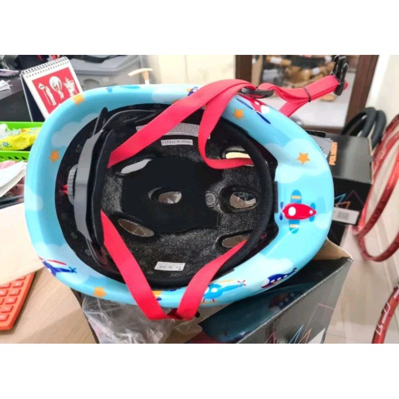 Helm Polygon Kids Aero . Helmet Sepeda Anak Biru Blue Skuter Scooter Sepatu roda