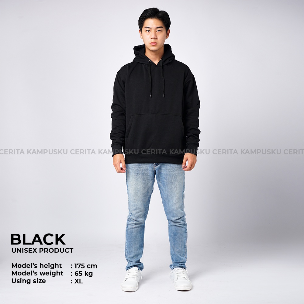 CERITA KAMPUSKU Hoodie Jumper Black Polos M - XXL Unisex Pria Wanita