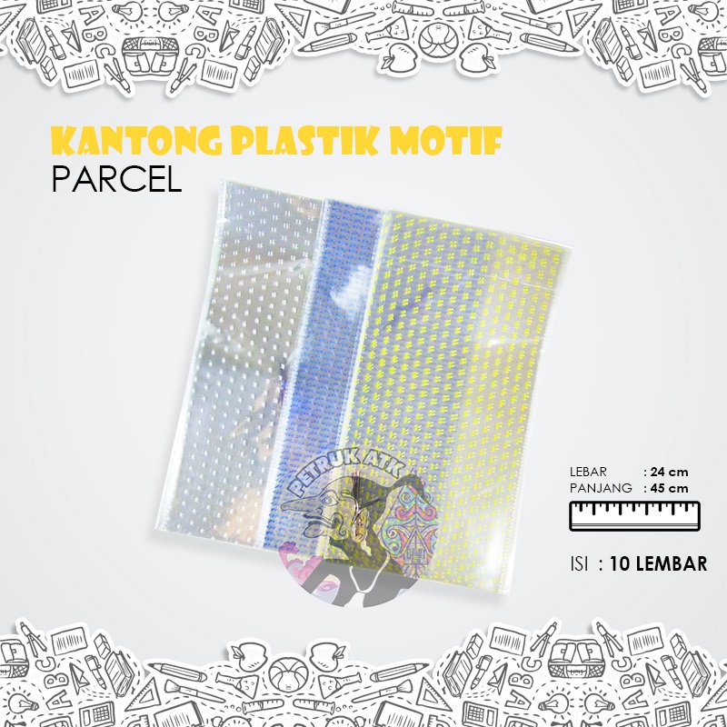 

[PAK] PLASTIK SOUVENIR / PLASTIK KANTONG ULTAH / PLASTIK PARCEL MOTIF UKURAN 22 X 45 (ISI 10)*