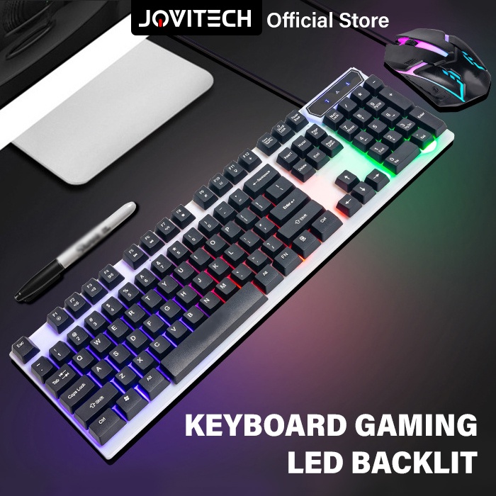 【COD】Jovitech Keyboard Dan Mouse LED Keyboard PC Komputer LDKAI 832 Gaming Dengan Kabel - G14