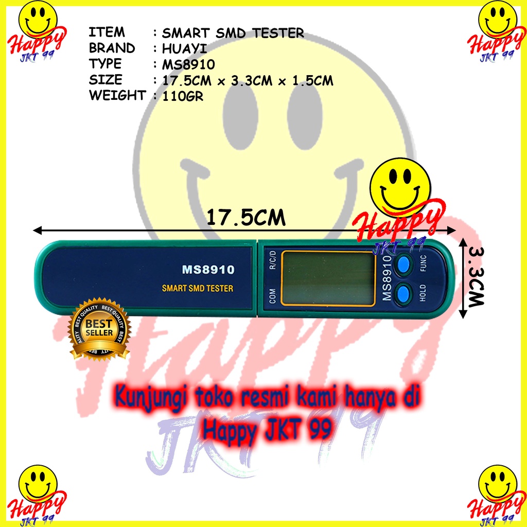 [ HAPPY JKT 99 ] SMART ESR SMD TESTER MASTECH HUAYI MS-8910 MS8910 MS 8910