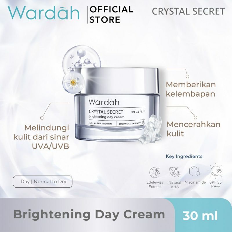 Wardah Crystal Secret Day Cream Pot 30ml | White Secret