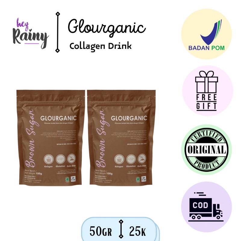 

(FREE GELAS) READY! Collagen Drink Brown Sugar by Glourganic rasa gula aren