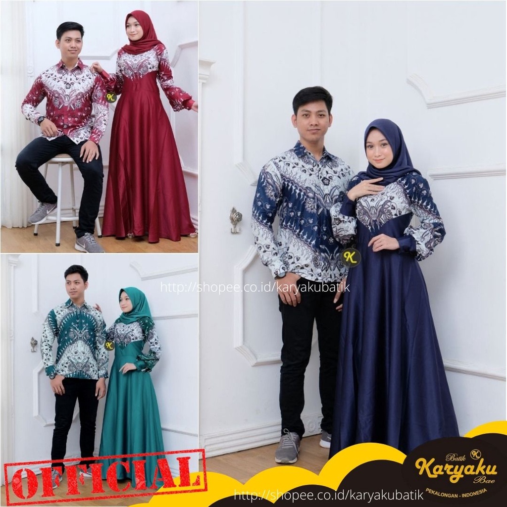 Baju Couple Pasangan Terbaru 2021 Batik Gamis Kebaya Kapel Keluarga Suami Istri Batik Kekinian