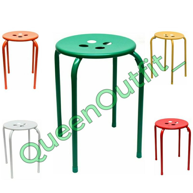 Informa Bangku Besi Metal - Outdoor Indoor Cafe Restoran Kantor Kelas Sekolah Kursi stool Hitam bar