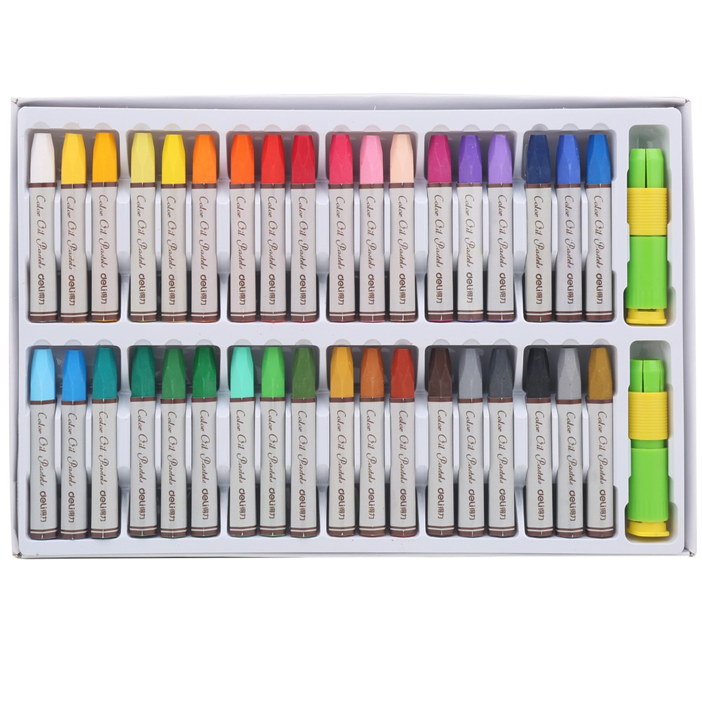 

Deli Oil pastel 12/18/24/36 warna Warna cerah dengan pen holder extender 72050 72051 72052 72053