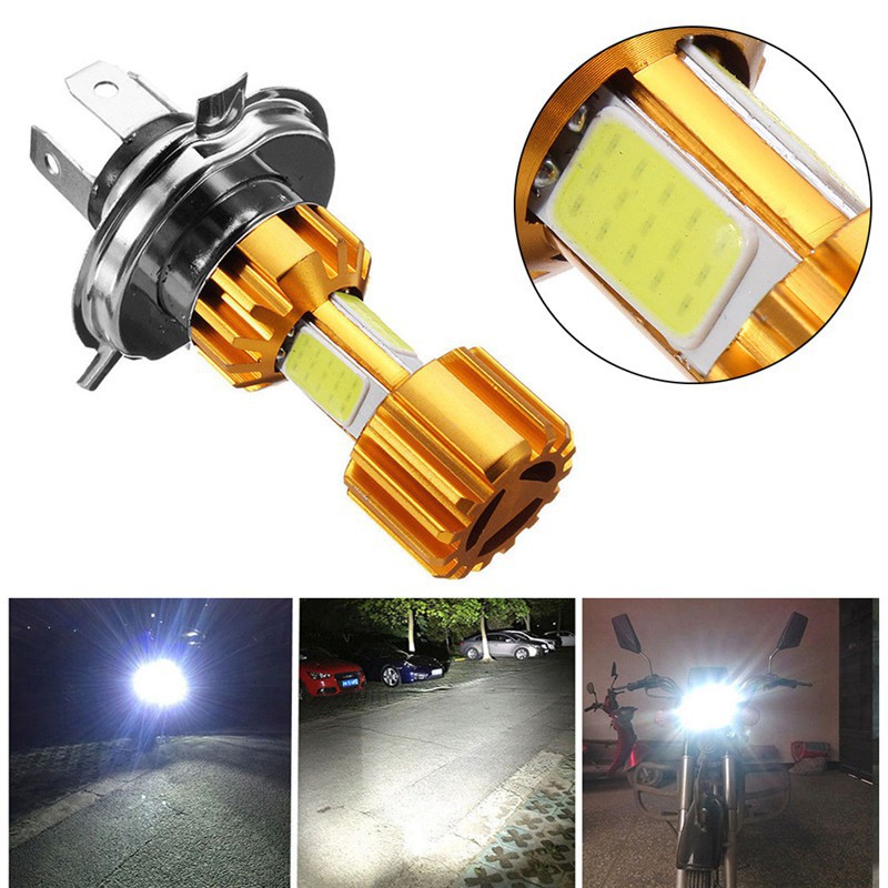 H4 H6 Lampu Depan Motor 6000K LED 18W Hi / Lo COB 2000LM Warna Putih