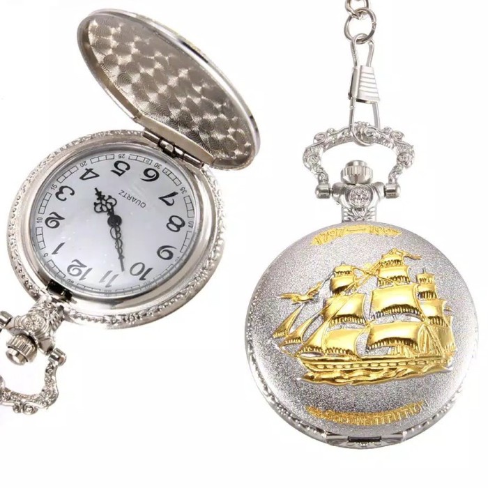 Jam Saku Antik Mewah Warna Emas Gold Perahu Layar Elegant Murah Keren Best Seller Model Terbaru Fash
