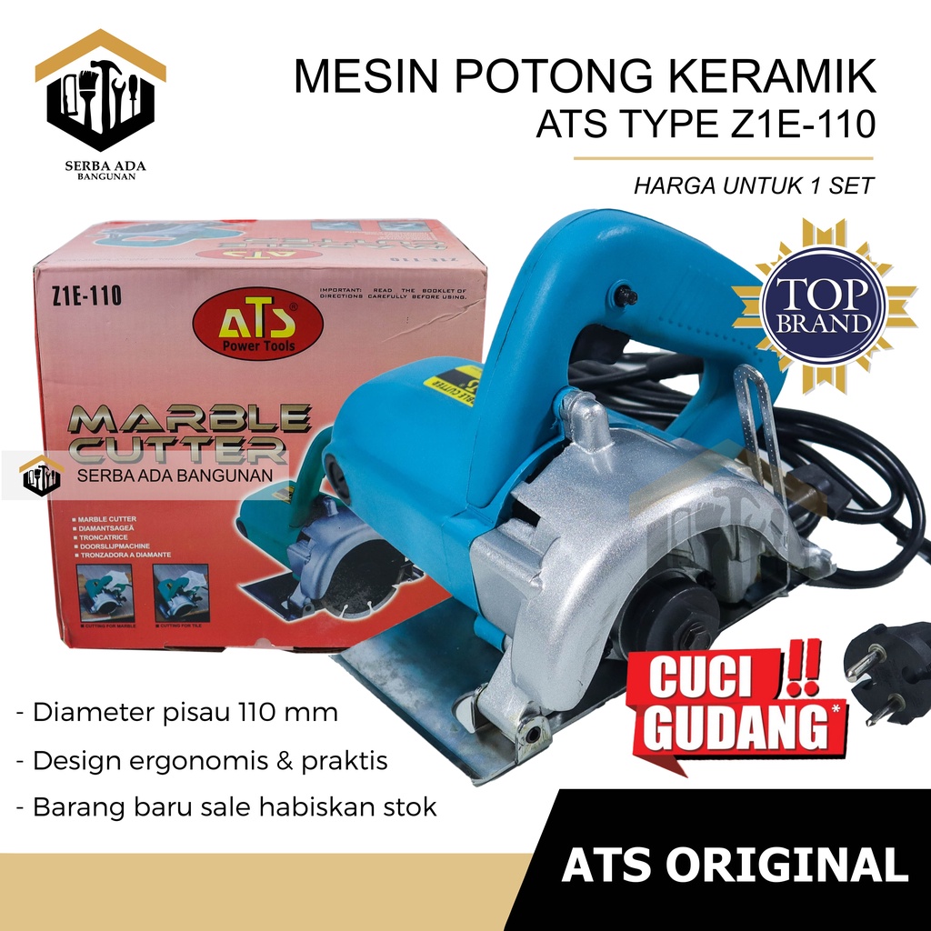 Mesin Marble Cutter potong keramik granit ATS Z1E-110 Bagus Murah