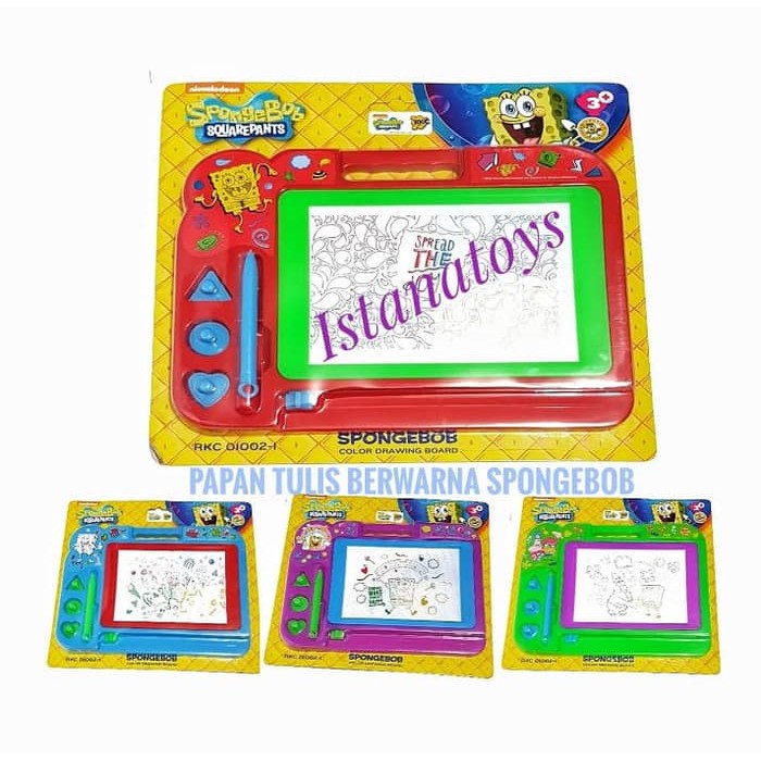 

Mainan Edukasi Belajar Sambil Bermain Spongebob Color Drawing Board Papan Tulis Magnet Warna RKC
