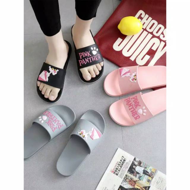 Sandal karakter pink panther karet timbul semi import