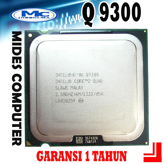 Prosesor Intel® Core™2 Quad Q9300 (Cache 6M, 2,50 GHz, 1333 MHz FSB)