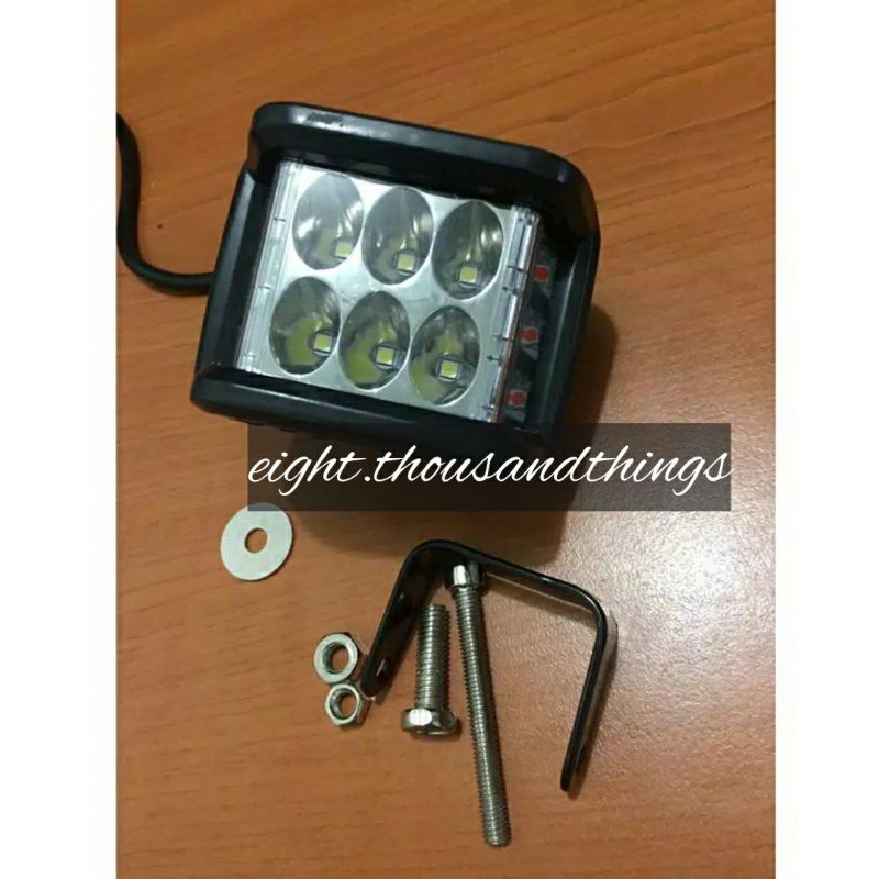 Lampu Tembak Sorot LED 6 titik mata + 6 titik mata blitz flash kedip2 honda yamaha suzuki kawasaki dll matic bebek kopling universal